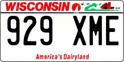 WI license plate 929XME