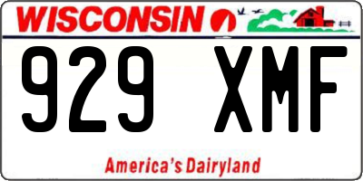 WI license plate 929XMF