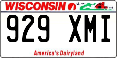 WI license plate 929XMI