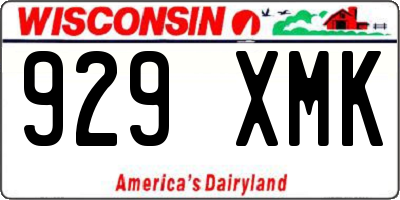WI license plate 929XMK