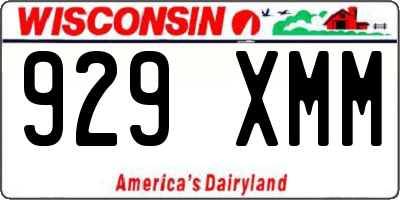WI license plate 929XMM