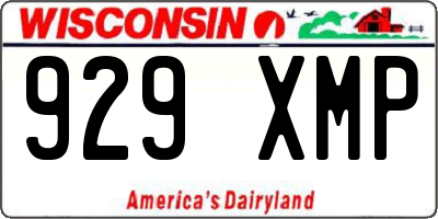 WI license plate 929XMP
