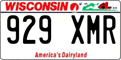 WI license plate 929XMR