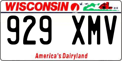 WI license plate 929XMV