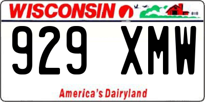 WI license plate 929XMW