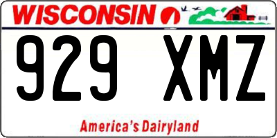 WI license plate 929XMZ