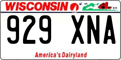WI license plate 929XNA