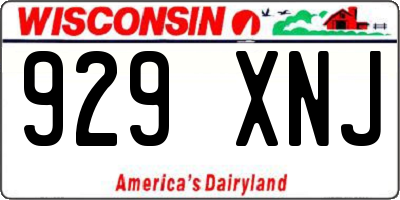 WI license plate 929XNJ