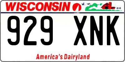 WI license plate 929XNK