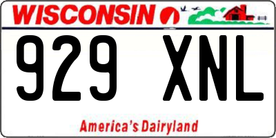 WI license plate 929XNL