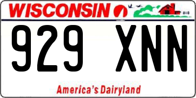 WI license plate 929XNN