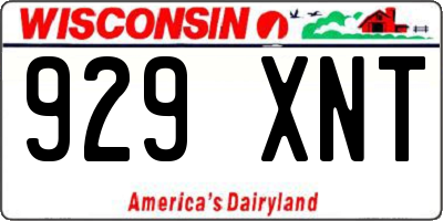 WI license plate 929XNT