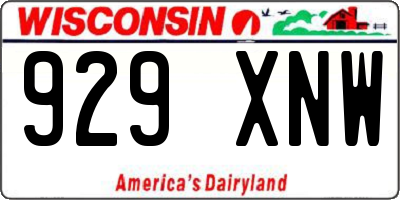 WI license plate 929XNW