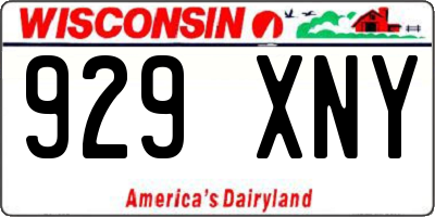 WI license plate 929XNY