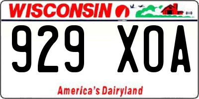WI license plate 929XOA
