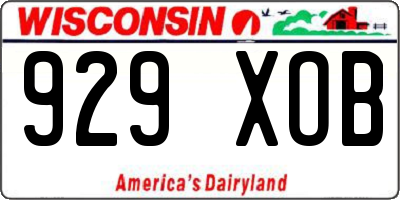 WI license plate 929XOB