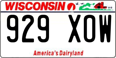 WI license plate 929XOW