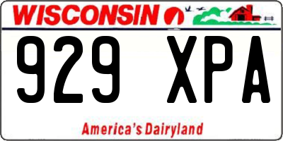 WI license plate 929XPA