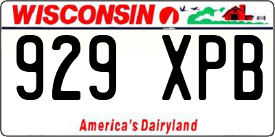 WI license plate 929XPB