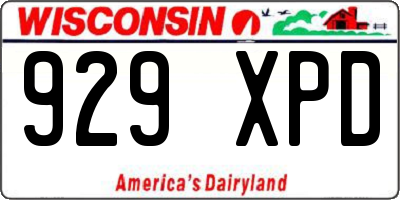 WI license plate 929XPD