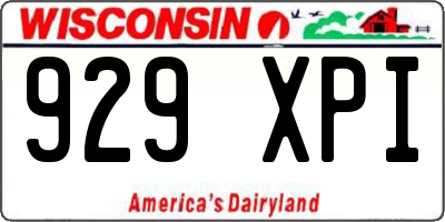 WI license plate 929XPI
