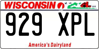 WI license plate 929XPL