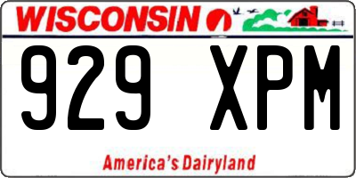 WI license plate 929XPM
