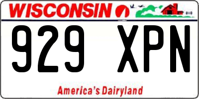 WI license plate 929XPN