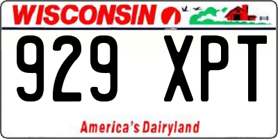 WI license plate 929XPT