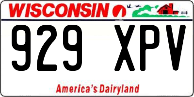WI license plate 929XPV