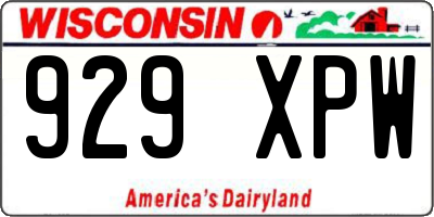 WI license plate 929XPW