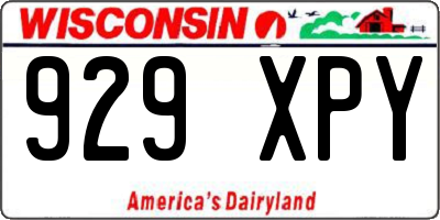 WI license plate 929XPY