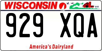WI license plate 929XQA