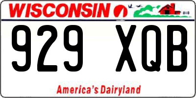 WI license plate 929XQB