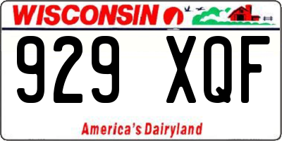 WI license plate 929XQF