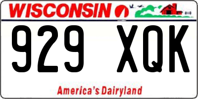 WI license plate 929XQK