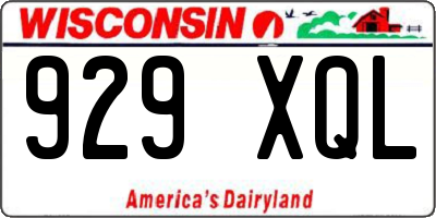 WI license plate 929XQL