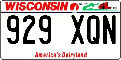WI license plate 929XQN