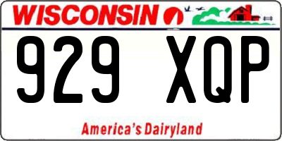 WI license plate 929XQP