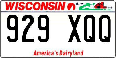 WI license plate 929XQQ