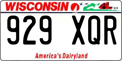 WI license plate 929XQR