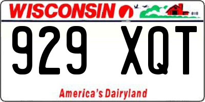 WI license plate 929XQT