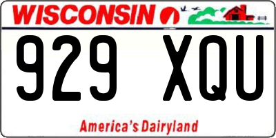 WI license plate 929XQU