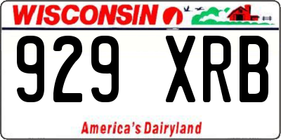WI license plate 929XRB