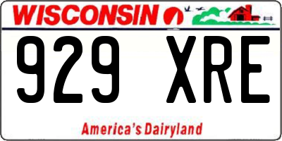 WI license plate 929XRE