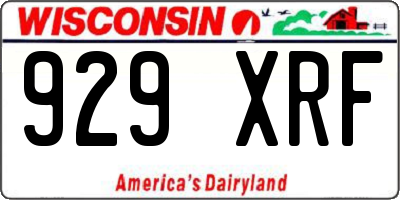 WI license plate 929XRF