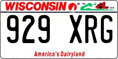 WI license plate 929XRG