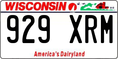 WI license plate 929XRM