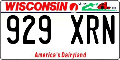 WI license plate 929XRN