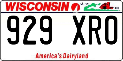 WI license plate 929XRO